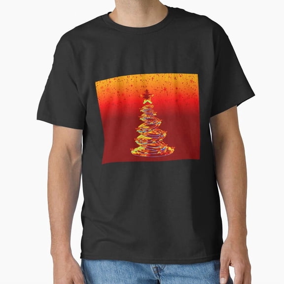 Bright Light Tree Simple Holiday Glow Winter Artwork Unisex T-Shirt, up to size 5XL