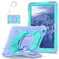 thumbnail image 2 of Funda Resistente a Golpes para Samsung Galaxy Tab A11+, Silicona Anti-caída + Funda Protectora de Capa de PC con Asa Cuadrada Giratoria de 360° y Correa para el Hombro, Morado, para Galaxy Tab A11+, 2 of 8