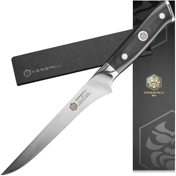 Kessaku Boning Knife - 6 inch - Dynasty Series - Razor Sharp Kitchen Knife - Forged ThyssenKrupp German High Carbon Stainless Steel - G10 Garolite Handle with Blade Guard