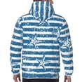thumbnail image 7 of Picia Ocean on Striped Pattern Casual Men's Hoodie - Lightweight Hooded Sweatshirt with Kangaroo Pocket, Comfortable Pullover for Everyday, Travel-Small, 7 of 7