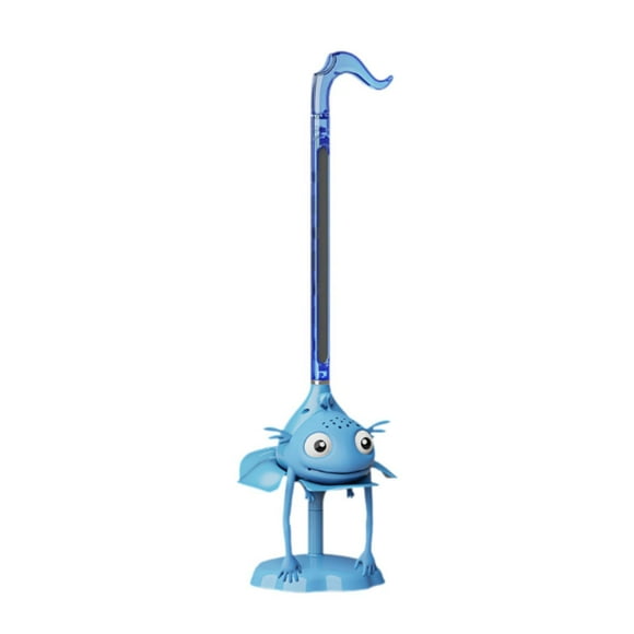 Instrumento musical electrónico, sintetizador de música portátil, educación ilustrada. azul
