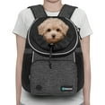 thumbnail image 2 of PetAmi Dog Front Carrier Backpack, Adjustable Dog Pet Cat Chest Carrier Backpack, Ventilated Dog Carrier for Hiking Camping Travel, Small Medium Dog Puppy Large Cat Carrying Bag, Max 10 lbs, Dark Gray, 2 of 6