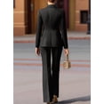 thumbnail image 5 of Elegant Women'S Stripe Suit with Double Breasted Buttons Jacket & Pants Set Black L, 5 of 6