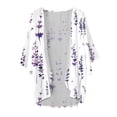 thumbnail image 4 of 2025 Cardigan Bouffant à Imprimé Floral pour Femmes Pull à Imprimé pour Femmes Cardigan Kimono à Manches Veste Ample en Tricot pour Femmes Cover Up Blouse Décontractée Cardigans pour Femmes Grande Taille, 4 of 4