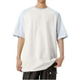 thumbnail image 2 of Kalauyu T-Shirts Décontractés pour Hommes Raglan à Manches Courtes Col Ras du Cou T-Shirts de Baseball à Blocs de Couleur Chandail d'Entraînement Mode, 2 of 6