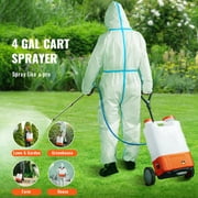 BENTISM Battery Powered Backpack Sprayer with Wheel 4 Gal Tank 0-94 PSI Adjustable