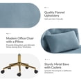 thumbnail image 6 of Adjustable Modern Swivel Velvet Desk Task Chair for Makeup Vanity Blue, 6 of 8
