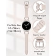 thumbnail image 5 of Wearlizer Leather Band Compatible with Samsung Galaxy Watch 9/8 40mm 44mm & Watch 8 Classic 46mm, Slim Dressy Leather Strap for Women with C-Shape Metal Buckle, No Gap One-Click Band, 5 of 6