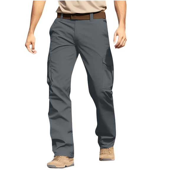 Admvng Mens Big & Tall Pants Solid Office Casual Trousers Outdoors with Pockets