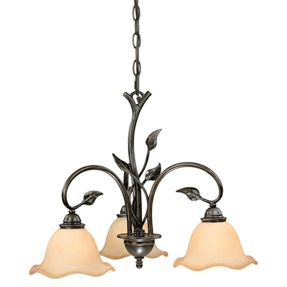 Vaxcel Vine 3 Light Black Rustic Chandelier