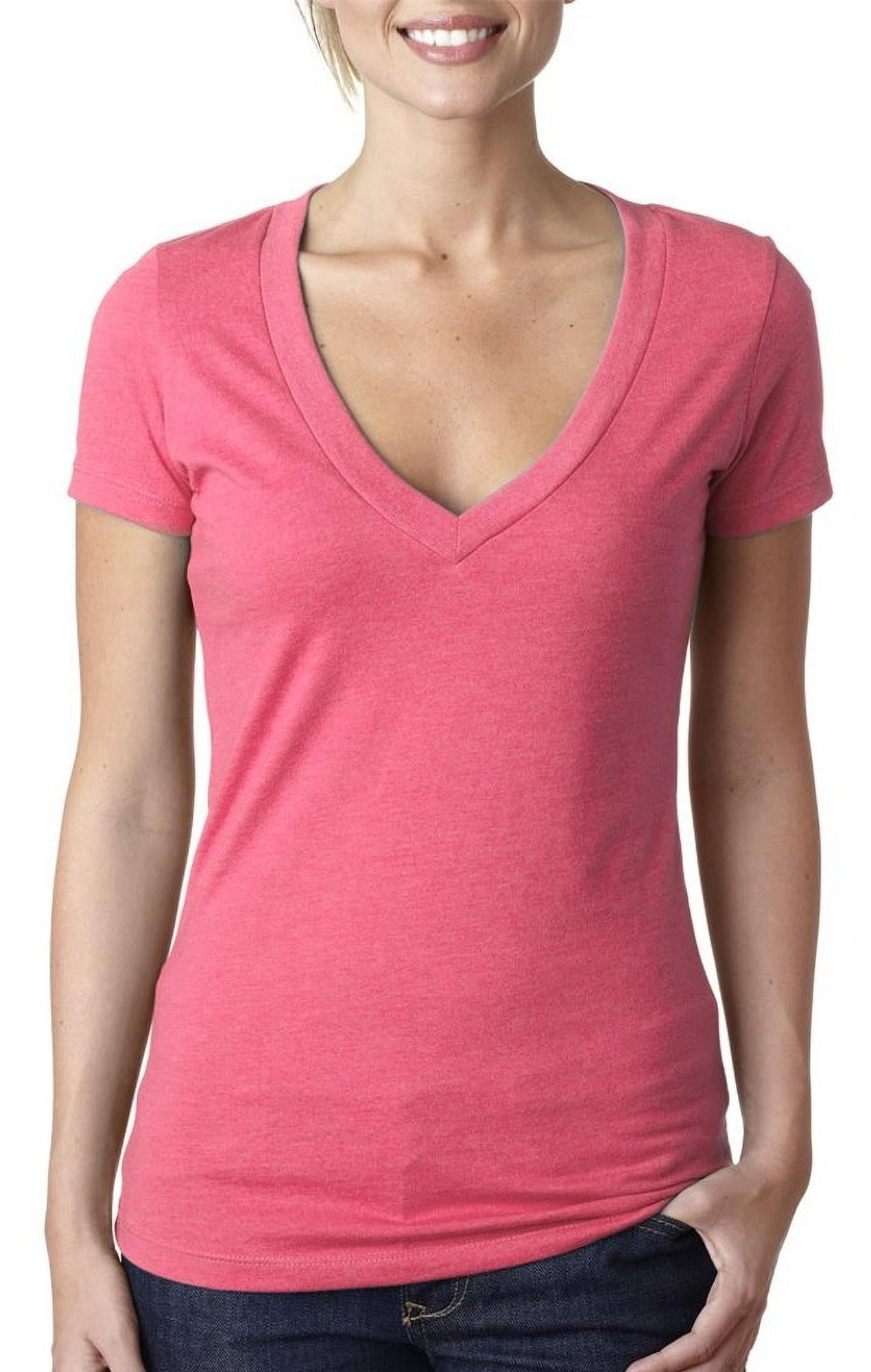 Women's Deep V-Neck Short Sleeve T-Shirt