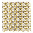 thumbnail image 3 of Ambesonne Sketch Shower Curtain, Honey Jars Drops and Bees, 69"Wx84"L, White Mustard Ginger, 3 of 5