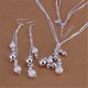 thumbnail image 2 of Conjunto de pendientes de boda para mujer, joyería de color plateado, collar bonito, conjunto de fiesta de alta calidad, venta al por mayor, S222, 2 of 2