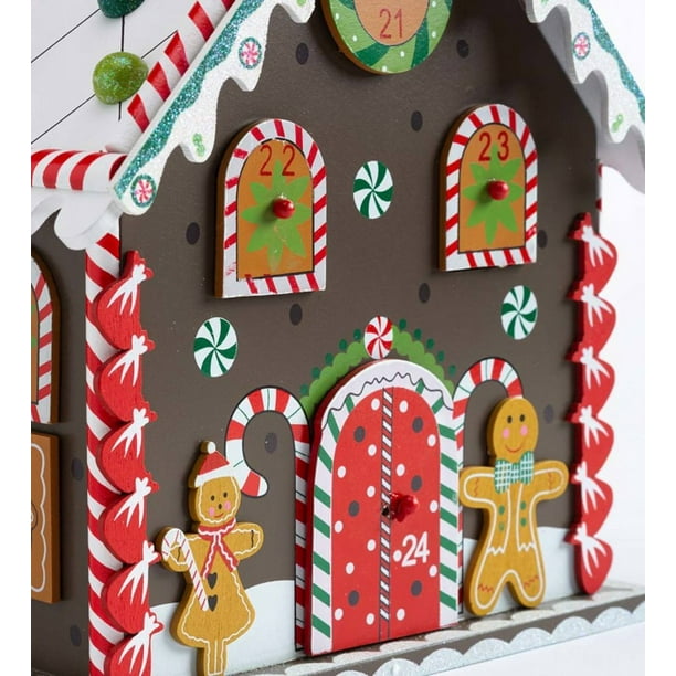 Wooden Gingerbread House Countdown To Christmas Advent Calendar 10.5 X 8 X  9.5 H - Walmart.com