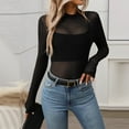 thumbnail image 6 of JIUWEN Women's Basic Long Sleeves Mesh Sheer Tops-Black-L,Sheer Tops for Women,Mesh Long Sleeve Tops for Women, 6 of 6