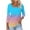 Sky Blue, variant on aidice Plus Size T Shirts for Women Casual Square Neck 3/4 Sleeve Comfy Fitting Gradient Color Shirts