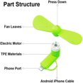 thumbnail image 4 of KEINXS 3 Pack Phone Fan  Fans For   Android Fan  Mini Usb Fan  Adjustable Portable Rotating Laptop Fan  Suitable For Android (Pink  Blue  Green), 4 of 7