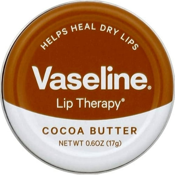 Vaseline Lip Therapy Cocoa Butter Lip Balm Tin 0.6 Oz, 3 Pack