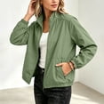 thumbnail image 5 of LUVDA Womens Lightweight Jacket Full Zip Stand Collar Long Sleeve Casual Windbreaker with Zipper Pockets for Travel & Hiking, 5 of 7