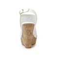 thumbnail image 2 of BLISSFUL STEP Women's Shoes Open Toe Platform Heel Laces Wedge Sandals White 8, 2 of 8