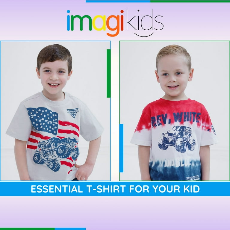 Monster Jam Grave Digger July 4th Kids Tie-Dye Tee photo 3