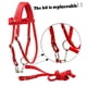 thumbnail image 4 of Soidarity Riendas de montar Equipo de caballo ajustable Cabestro Brida de caballo Montar a caballo Dispositivo ecuestre Espesar Ropa Deportiva, Zapatos Rojo L, 4 of 6