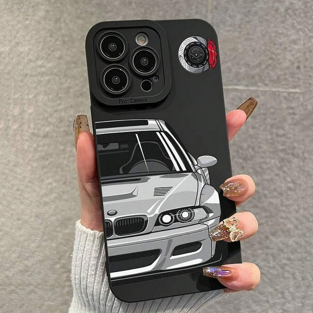 Phone Case For iPhone 14 13 15 16 Pro Max 11 12 Mini 8 7 Plus X XR XS SE 2022 Stylish Car Pattern Shockproof Soft Back Cover tzw