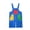 Blue, variant on Girls and Boys Short Overalls Color Blocked Casual Adjustable Strap Shortall Overalls Kids Casual Suspender Shorts