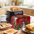 thumbnail image 3 of Toaster Cover 4 Slice, Red Christmas Dustproof Bakeware Oven Protector with Top Hook, Snowman Xmas Tree Snowflake Gifts Elk Waterproof Small Kitchen Appliance Toasters Dust Cover, 12"x11"x8", 3 of 9