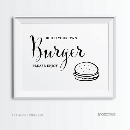 Build Your Own Burger Formal Black & White Wedding Party