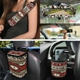 thumbnail image 4 of Yuyamidu Aztec Western Horse Car Seat Cover Full Set of 15 Auto Accessories Steering Wheel Cover Rearview Mirror Cover Keychain Wristlet Trash Bin Hanging Storage Bag Cup Holders Seat Belt Covers, 4 of 7