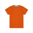 thumbnail image 3 of YUUMIN Boys Girls Short Sleeve Crew Neck T-Shirt Athletic Running Active Performance Tee Top Orange 100, 3 of 6