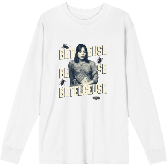 Beetlejuice Beetlejuice Astrid Betelgeuse Adult White Crew Neck Long Sleeve Tee-Medium