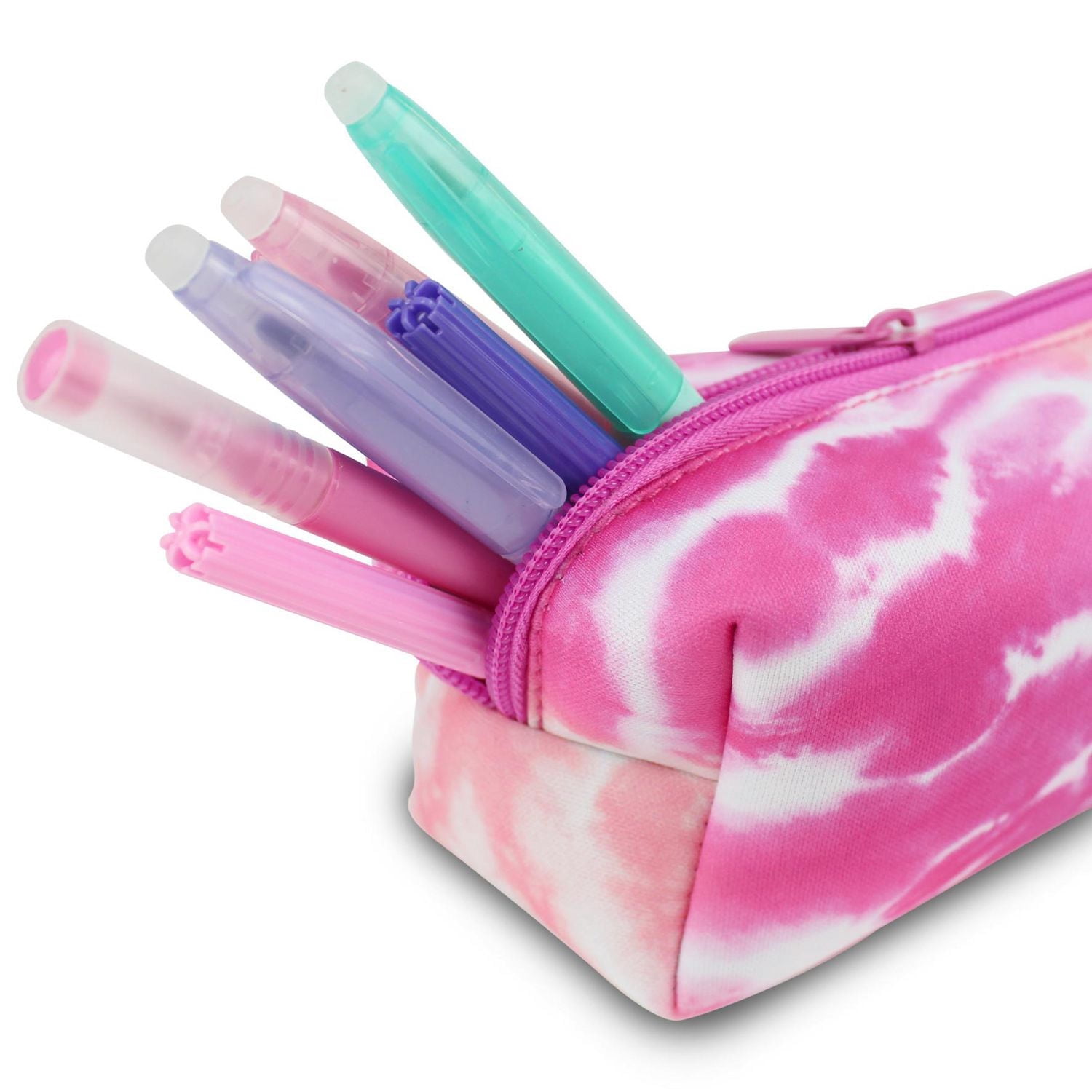 Pen + Gear Étui à crayons EVA imprimée en teinture de tissu rose et blanche