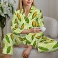 thumbnail image 6 of Honeii Fresh Corn print Women's Pajama Sets Long Sleeve Button Down Sleepwear Nightwear Soft Pjs Lounge Sets-X-Large, 6 of 7