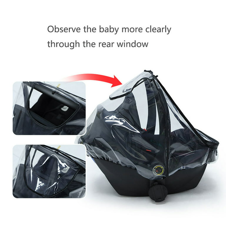 Baby Car for Seat Rain Cover Food Grade EVA Stroller Weather Shield  Waterproof Windproof Breathable Clear Raincoat for Newborn Sleeping Basket  