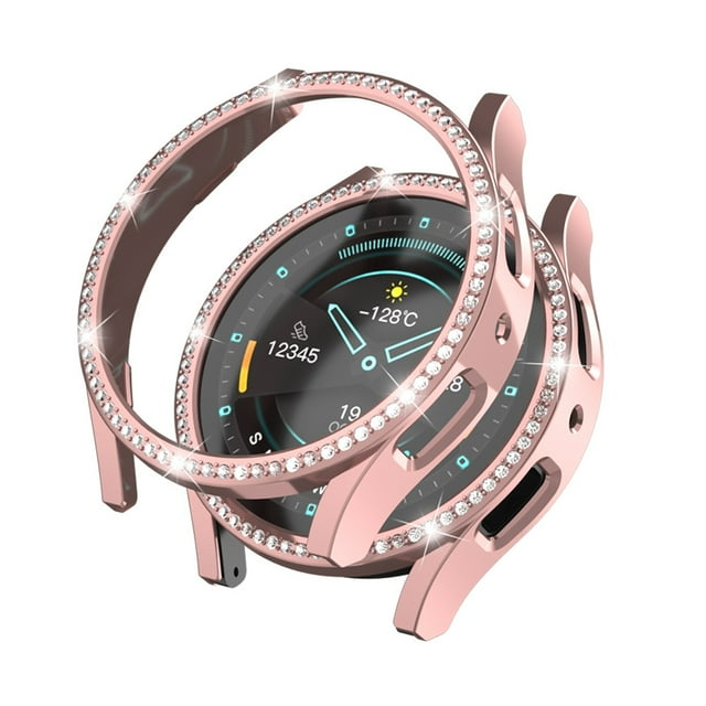 Galaxy Watch 5 44mm Protective Hard PC Cover Frame with Rhinestone Decoration Durable Watch Band Accessory