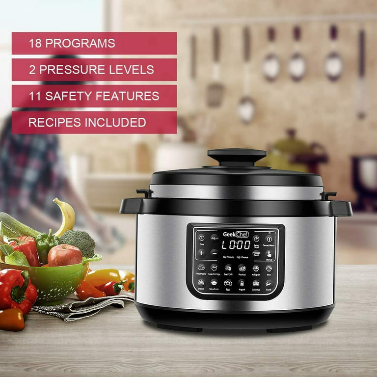 Geek Chef 12 in 1 Electric 8 Quart Oval Pressure Cooker Pot with