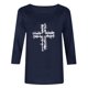 thumbnail image 2 of TaTaai Womens Casual Easter Cross Printed Blouse 3/4 Sleeve Round Neck Loose Fit Top Fashion Soft Comfortable Lightweight Shirt for Spring Summer Daily Gift, 2 of 6