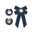 thumbnail image 3 of INSPIRE CHIC Womens Ribbon Brooch Elegant Bowtie Rhinestone Bow Ties for Uniform Dress Navy Blue, 3 of 5