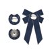 thumbnail image 3 of INSPIRE CHIC Broche de cinta para mujeres Pajarita elegante con strass para uniforme vestido azul marino, 3 of 5