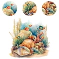thumbnail image 4 of 2 pegatinas de pared para inodoro con diseño de océano, decoración de arte de pared, pegatinas de pared de PVC, pegatinas para asiento de inodoro para Concha, 4 of 8