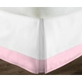 thumbnail image 3 of 1 Piece Split Corner Two Tone Tailored Bed Skirt By D.N.G. BEDDINGS, Twin XL Size 10 Inch Deep Pocket, 800 TC, 100% Egyptian Cotton, Solid White/Light Pink Color., 3 of 3