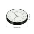 thumbnail image 2 of Uxcell 10" Wall Clock Battery Operated Silent Non Ticking Round Clock, White Black, 2 of 6