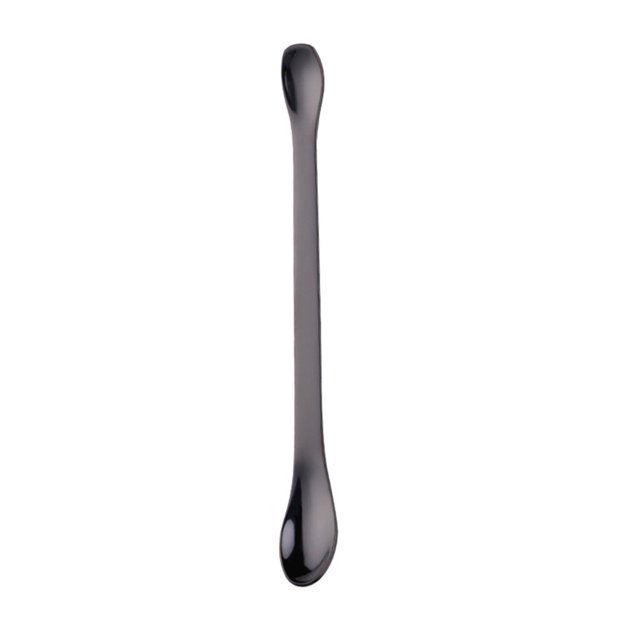 Stainless Steel Double-end Spoon Drinks Stirring Spoon Seasoning Powder Scoop Creative Tableware (Black)