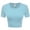 LIGHT BLUE, variant on Women Rib Casual Slim Fit Short Sleeve Crew Neck Basic Crop T Shirt Top