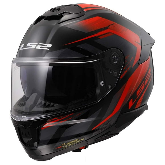 Casco Integral para Motocicleta LS2 Stream II Brillante Negro Rojo