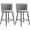 Grey, variant on HOMCOM Bar Stools Set of 2, Counter Height Barstools with Back, Cream