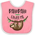 thumbnail image 3 of Inktastic Pawpaw Loves Me Cute Sloth and Baby Boys or Girls Baby Bib, 3 of 4