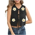 thumbnail image 2 of Summer Womens Plus Size Tank Tops Casual Oversize Solid Color Round-Neckleeveless Black Camisoles S-XL, 2 of 7